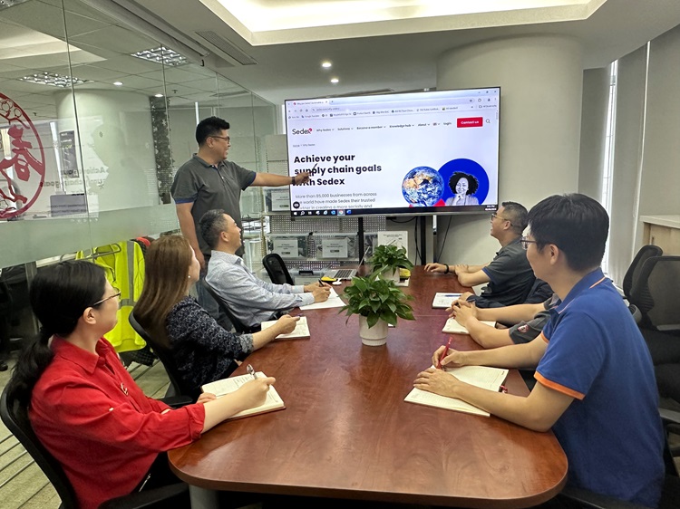 Team members in a meeting room